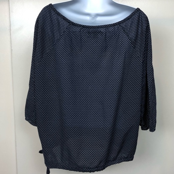 Gap Tie-Waist Navy and White Polka Dot Buffon-Up - Picture 3 of 5